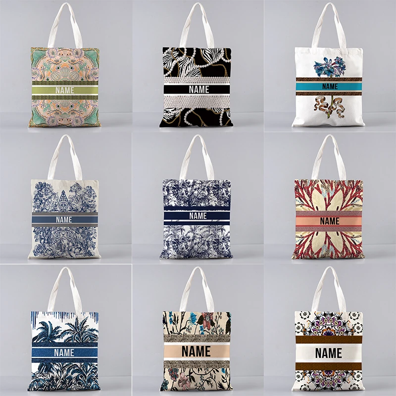 Luxury Bags Brand Names - Personalized Custom Name Text Canvas Tote
