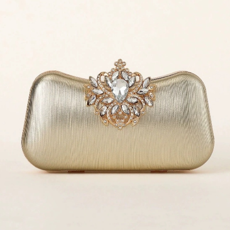 Dark Green Velvet Clutch Bag L - Luxury Bags Gold review and price