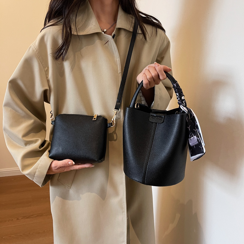 Red PU Bucket Shoulder and Cro - Luxury Bags Sale review and price