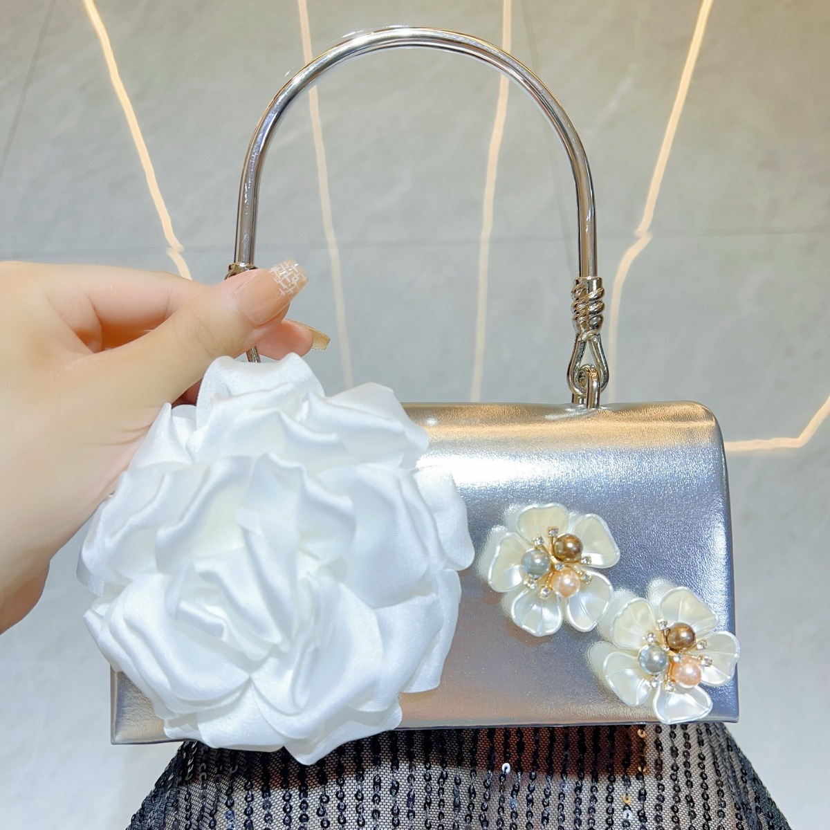 Luxury Gold 3D Flower Clutch B - Luxury Bags Gold review and price