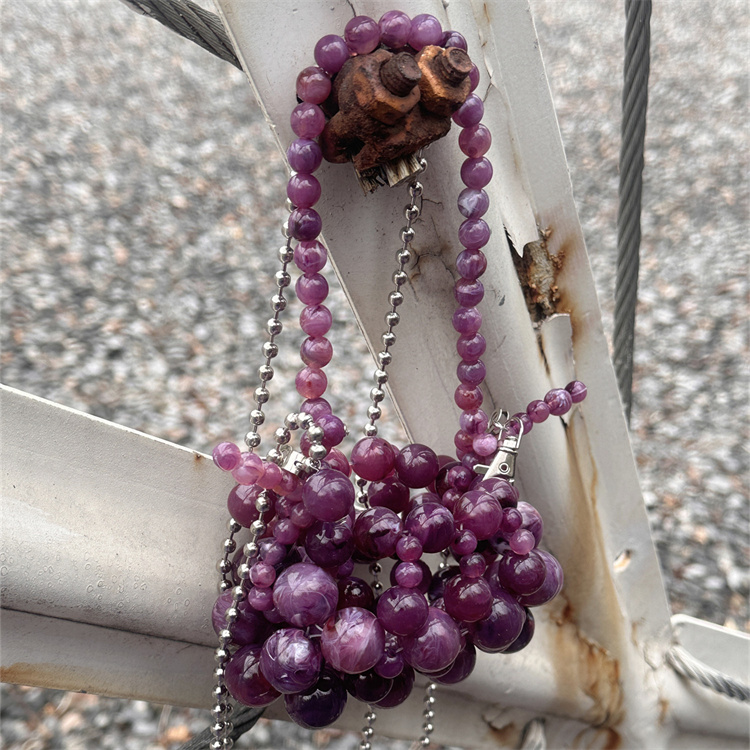 Girls Mini Purple Beaded  Clut - Luxury Bags Girls review and price