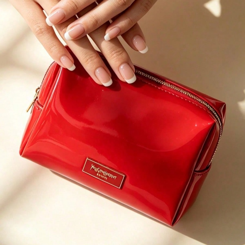 YSL BEAUTE Red Faux Leather Ma - Luxury Bags Gold review and price