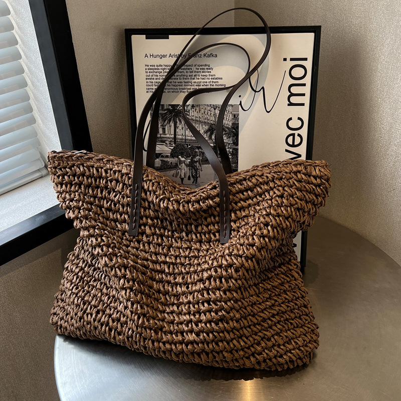 Straw Woven Tote Bags Casual L - Luxury Bags Shopping review and price