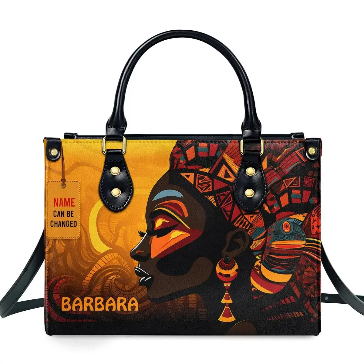 African Girl Print Leather Han - Luxury Bags Girls review and price