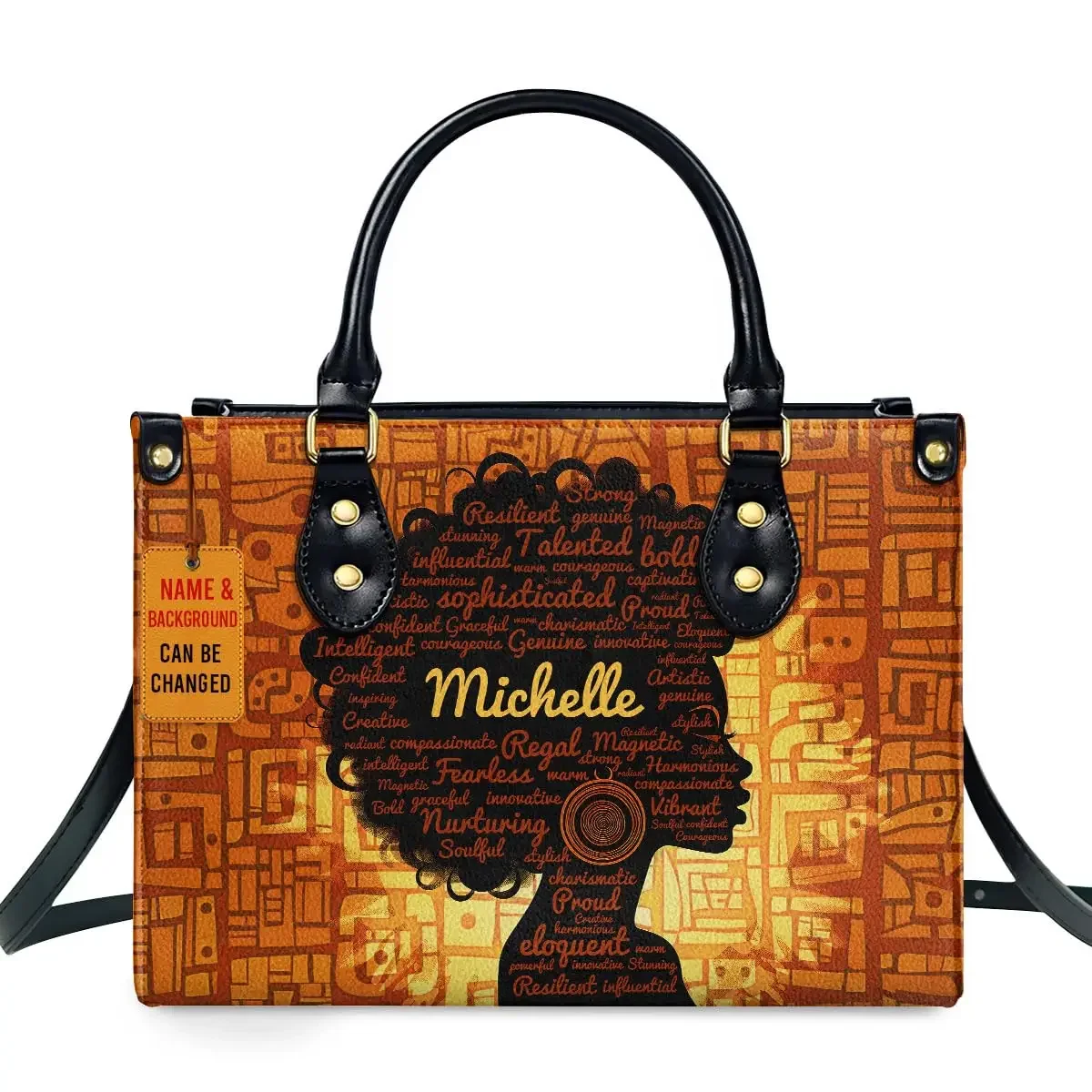 African Girl Print Leather Han - Luxury Bags Girls review and price