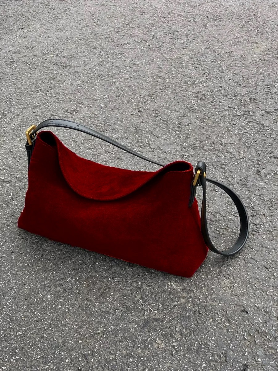 Fashion Red Suede One Shoulder - Luxury Bags Sale review and price