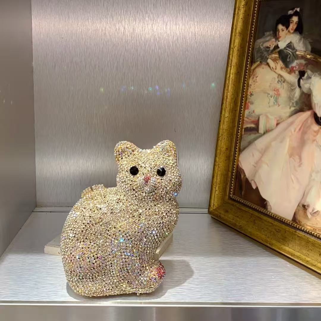 Gold Cute Cat Shape Women Hand - Luxury Bags Gold review and price