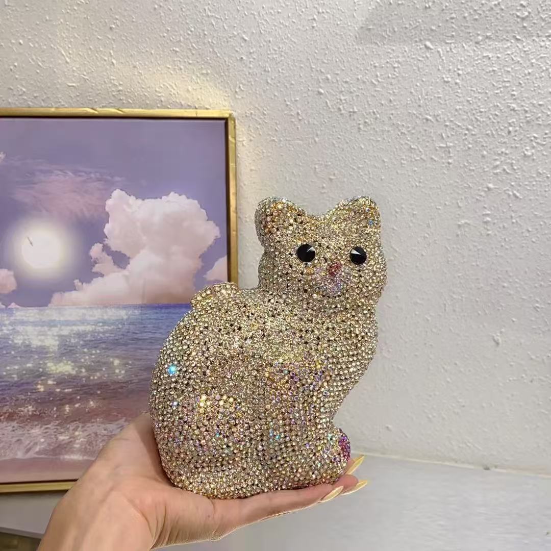 Gold Cute Cat Shape Women Hand - Luxury Bags Gold review and price